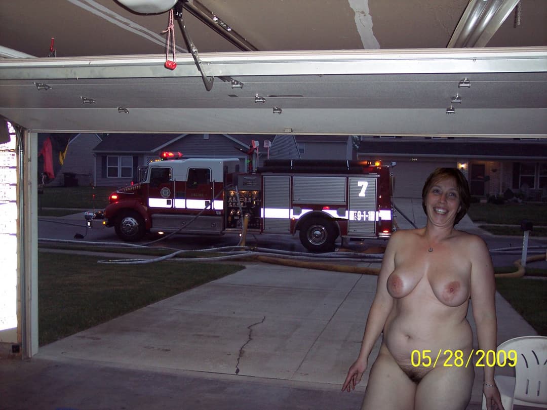 Sharon "In" her fire uniform