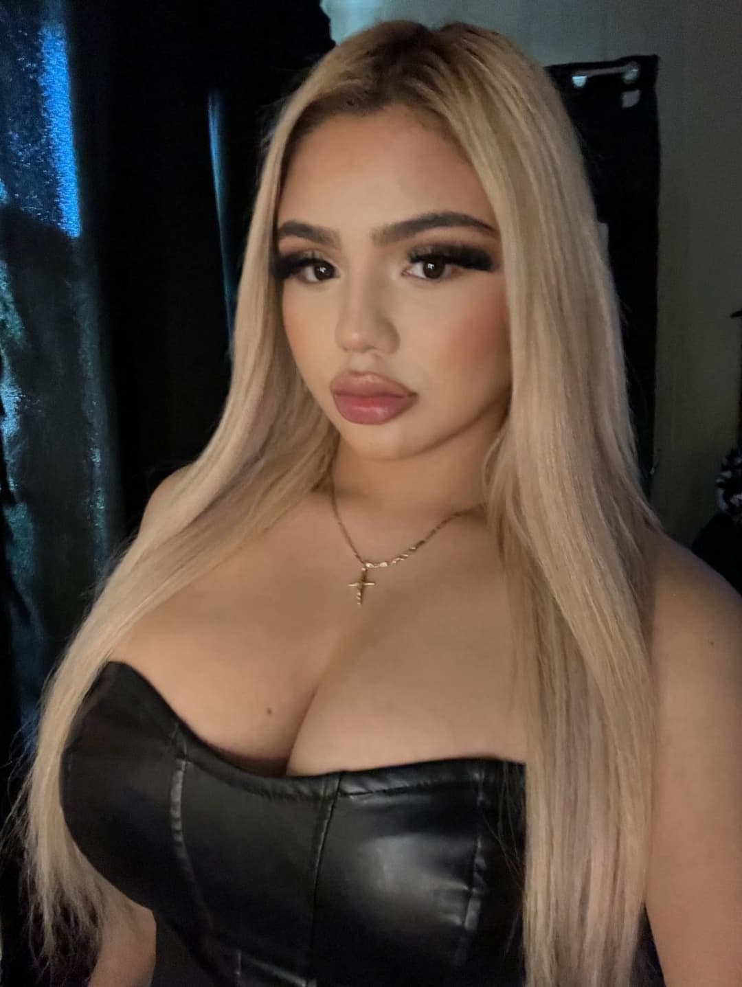 Sexy blonde Latina with huge tits