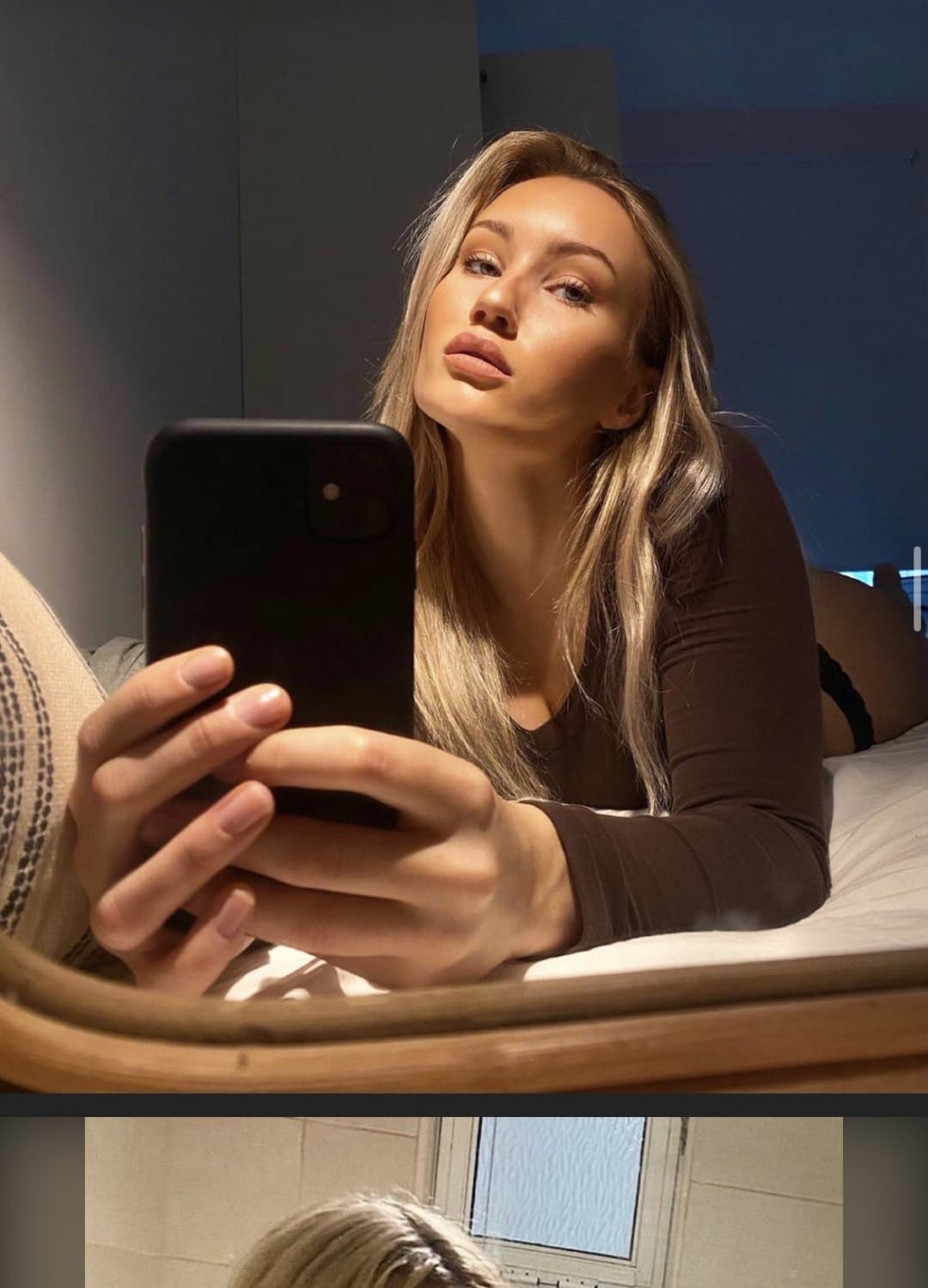 Swedish teen arching in Calvin klein thong