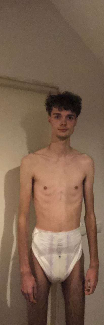 Click to view full size Silly boy in a diaper.