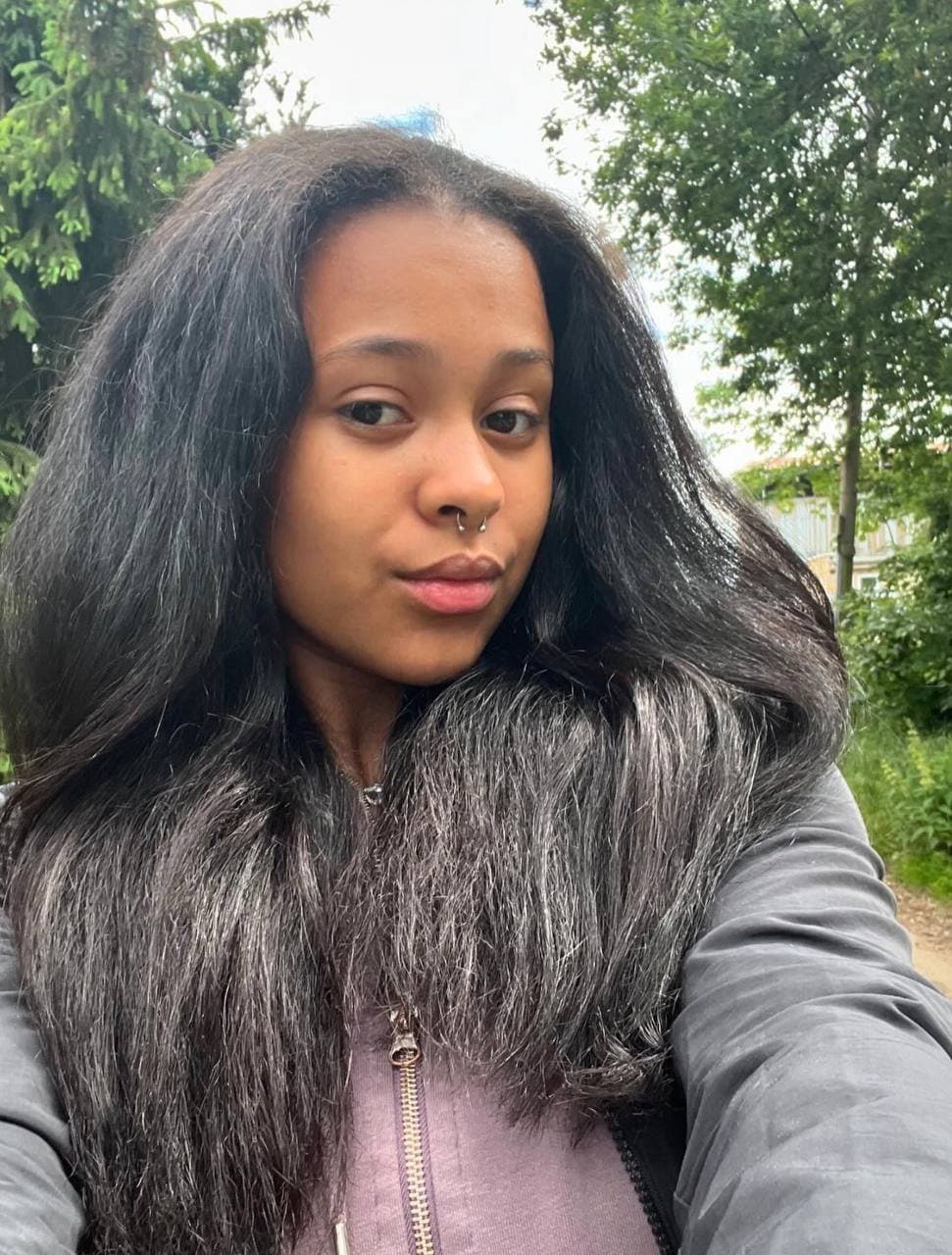 Little black slut showing it all