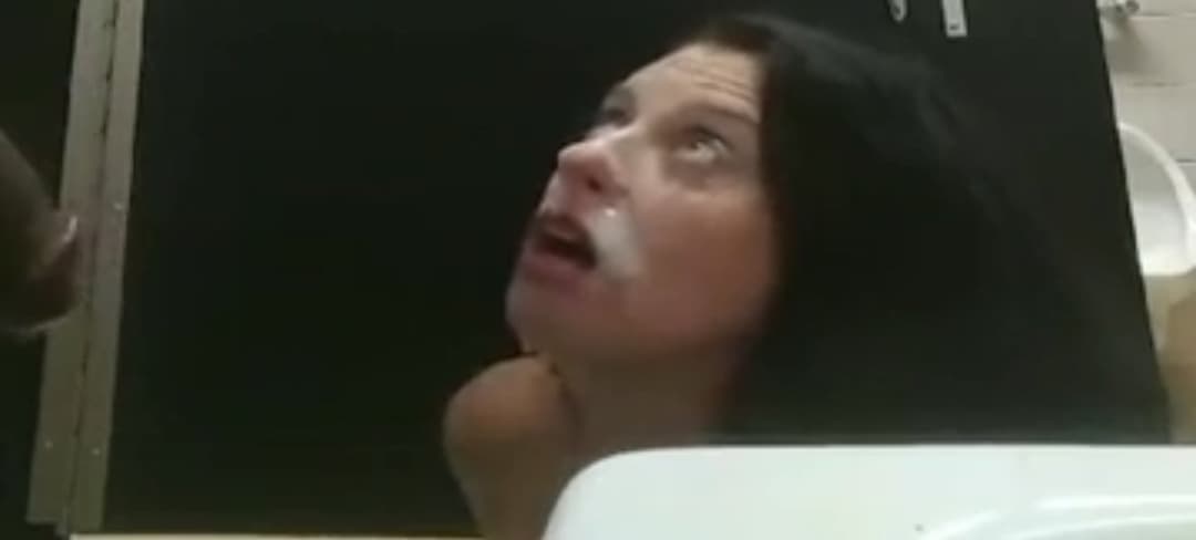 White MILF BBC Blowjob Facial Cumshot Huge Tits - Amateur Wife & Trainer in Gym Bathroom