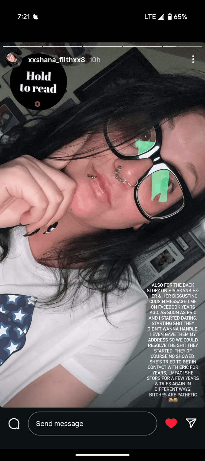 Unemployed married Goth Skank. Wonder how much her thick ass would be worth on the black market?