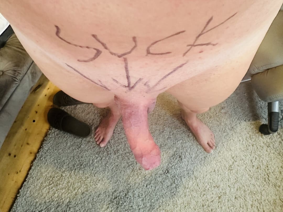 Click to view full size Gay Faggot Dave wants his cock sucking with a banana in his ass. Cock ass fag slut whore naked nude