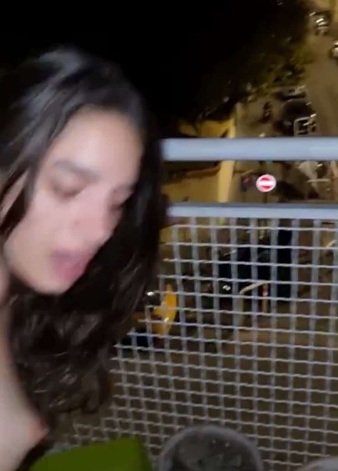 sexy skinny gf french dicked doggystyle on balcony in front of people
