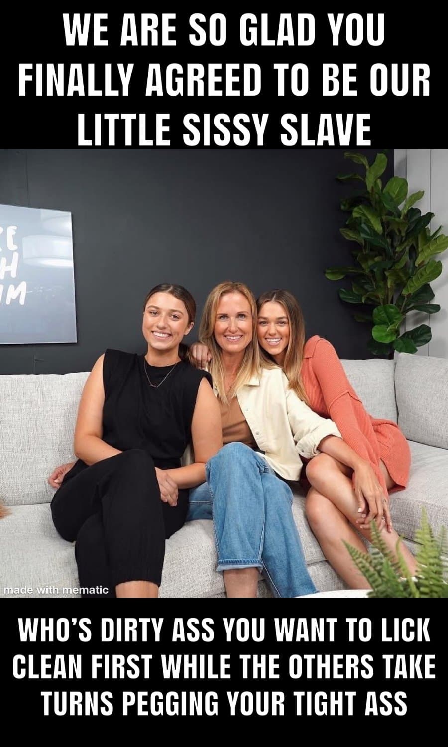 Celeb Captions (femdom, sissy, ass play)
