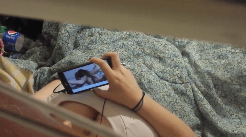 Caught an orgasm while watching lesbian porn