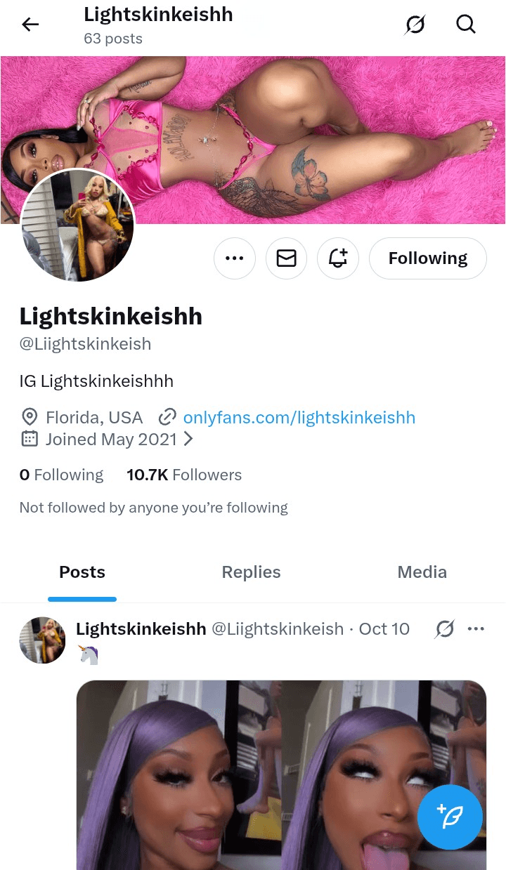 West Orlando Florida ebony freaky thot & influencer lightskinkeishh nudes and pussy play leaked