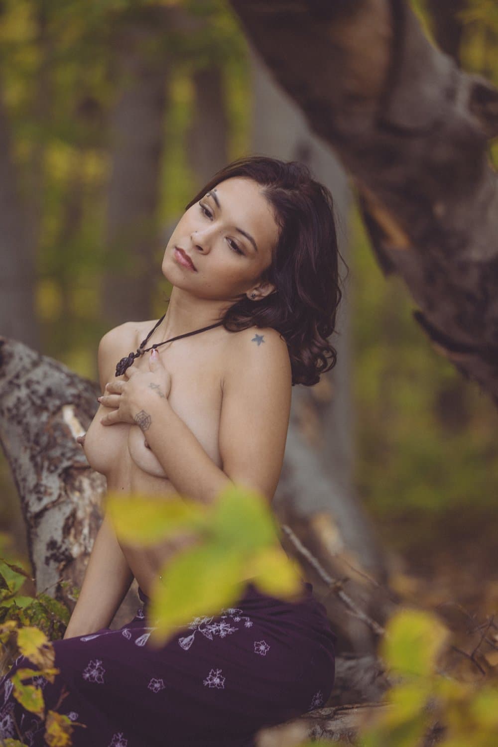 Sabrina Haze a.k.a. Chiyuki Haze from Michigan naked in the woods