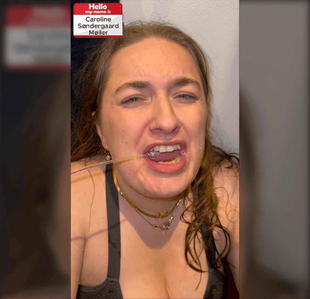 Caroline the Human Toilet Drinks Piss & Swallows Cum From Strangers