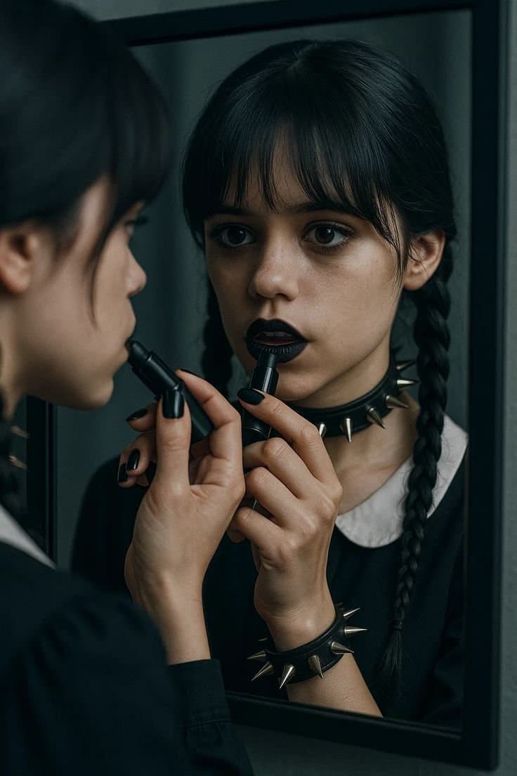 Jenna Ortega as Wednesday addams smoking