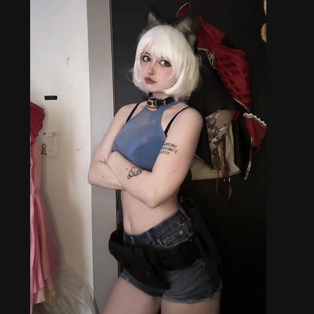 Skullgirls Cosplay Ms Fortune Tiktok Catgirl Egirl Goth Slut