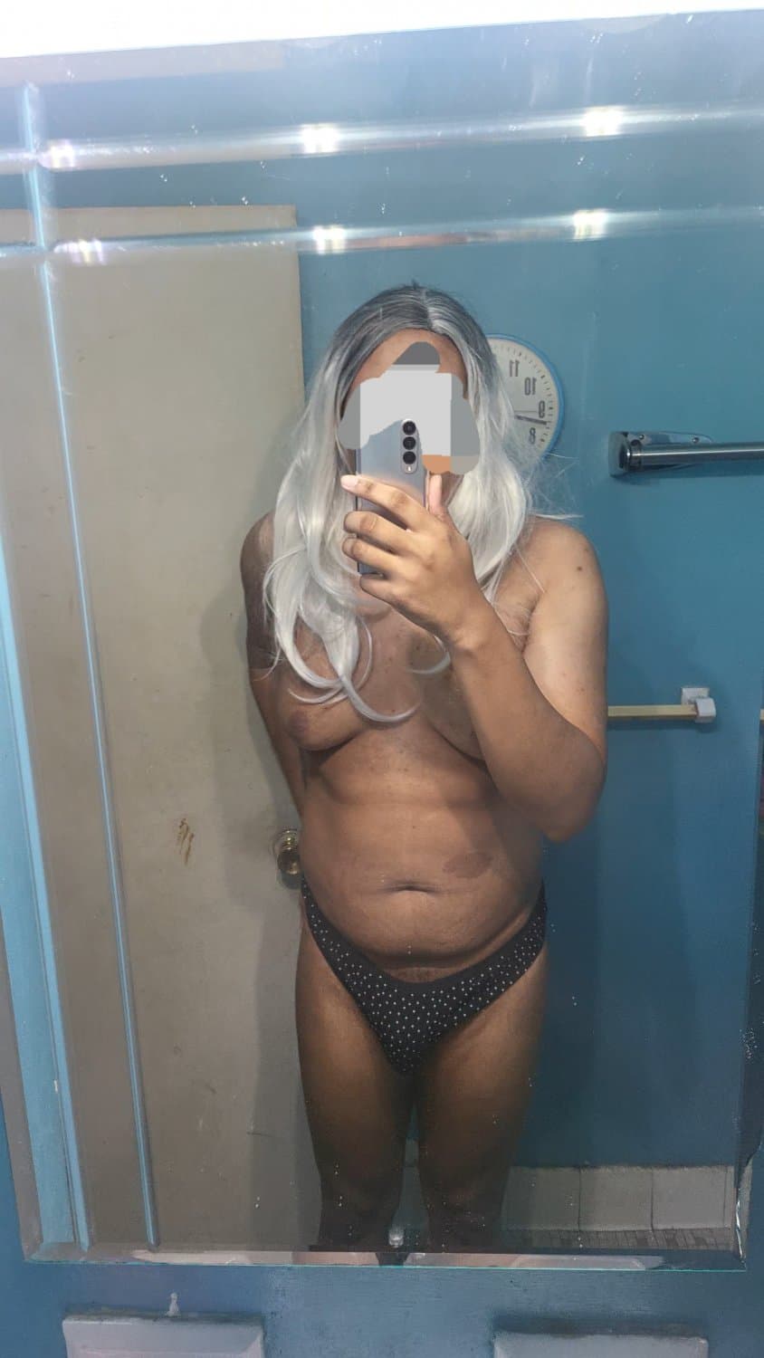 Ebony Crossdresser Striptease