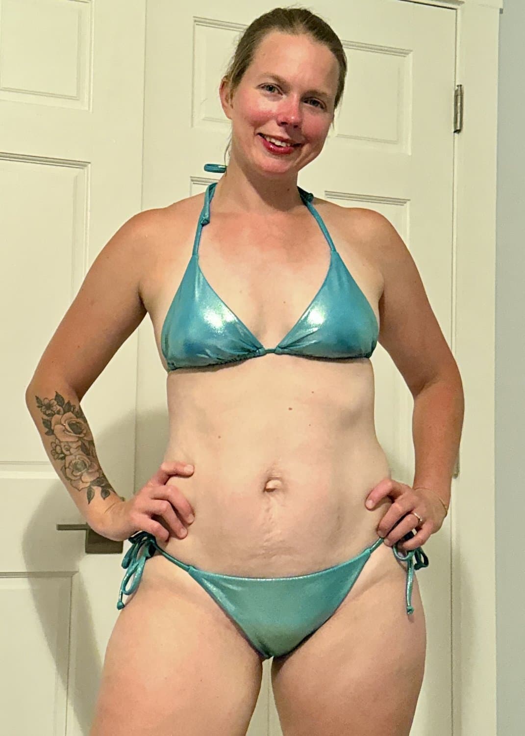 Amateur slut wife bikini strip