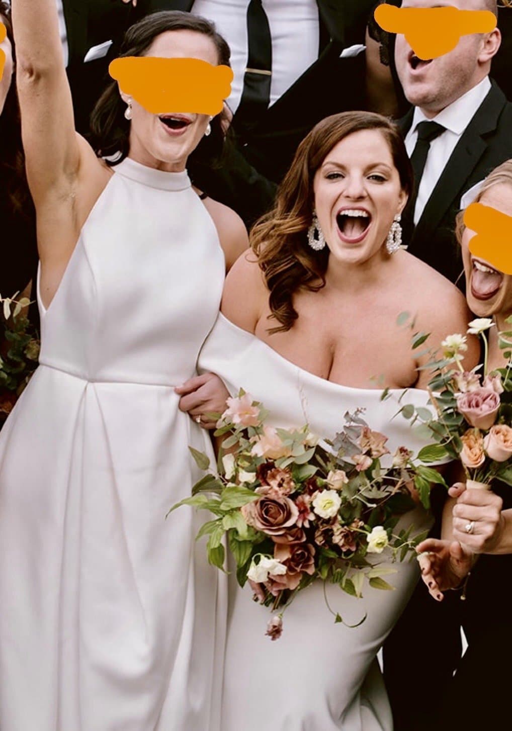 Busty lesbian lets horny boys play with her big titties on camera at mardi gras