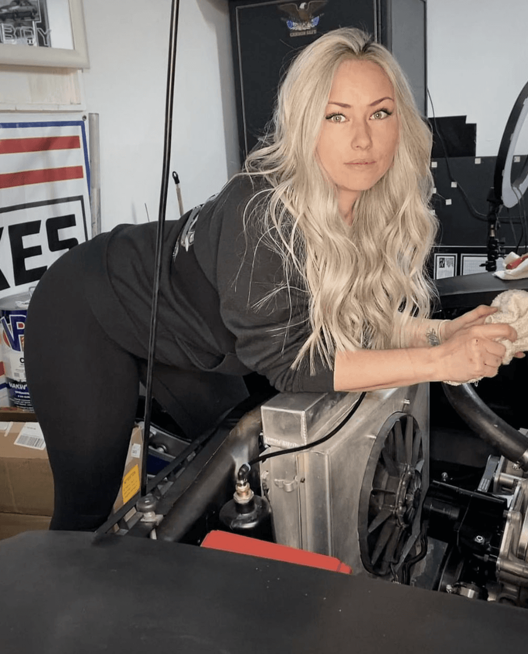 Beautiful thick blonde mechanic slut