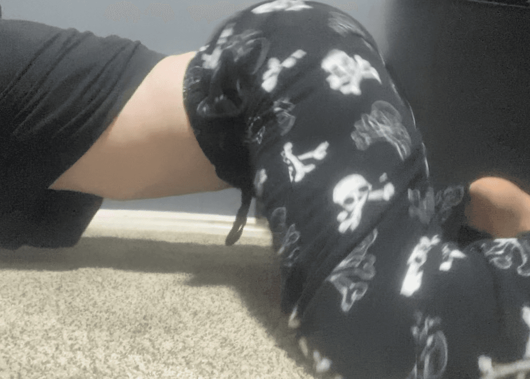 Femboy shows off ass in pajamas