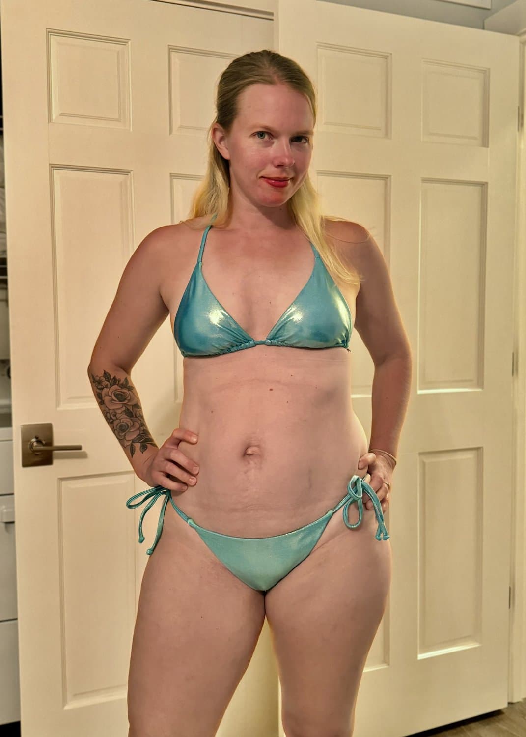 Amateur slut wife bikini strip