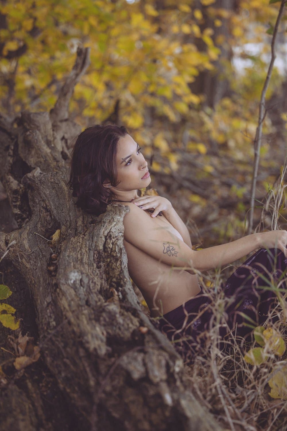 Sabrina Haze a.k.a. Chiyuki Haze from Michigan naked in the woods