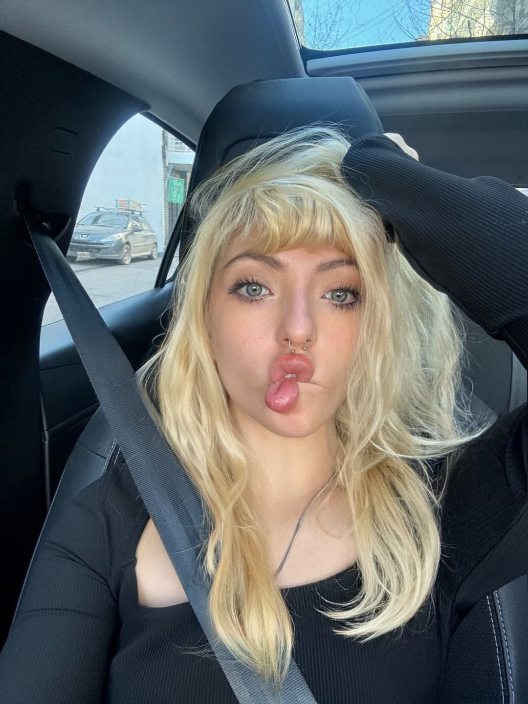 Are you up to having fun with me here inside the car?