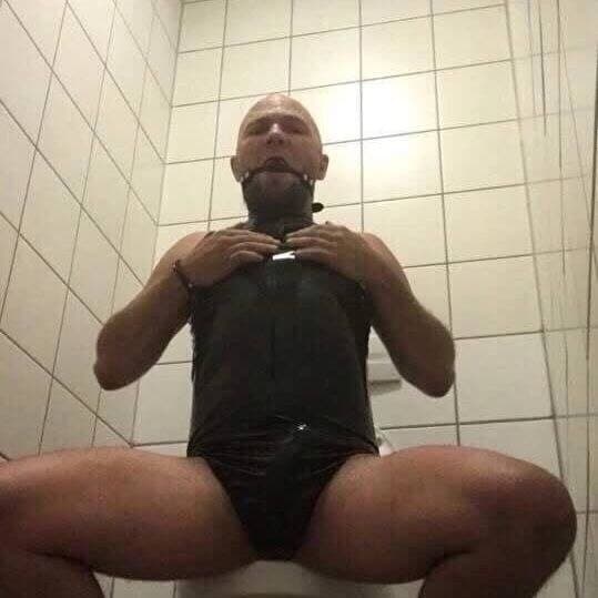 PigSlaveAndy in Latex Bondage