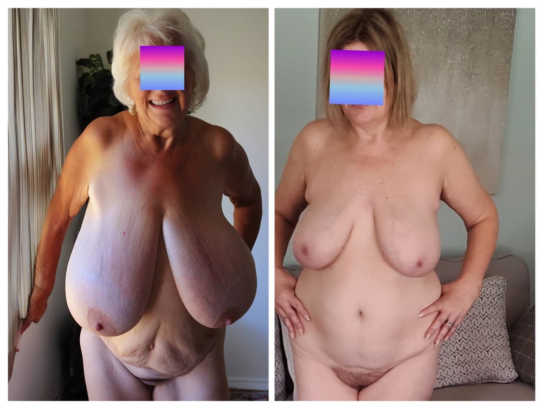 COLLAGE Side by Side Comparison with 60 Plus year old erome women
