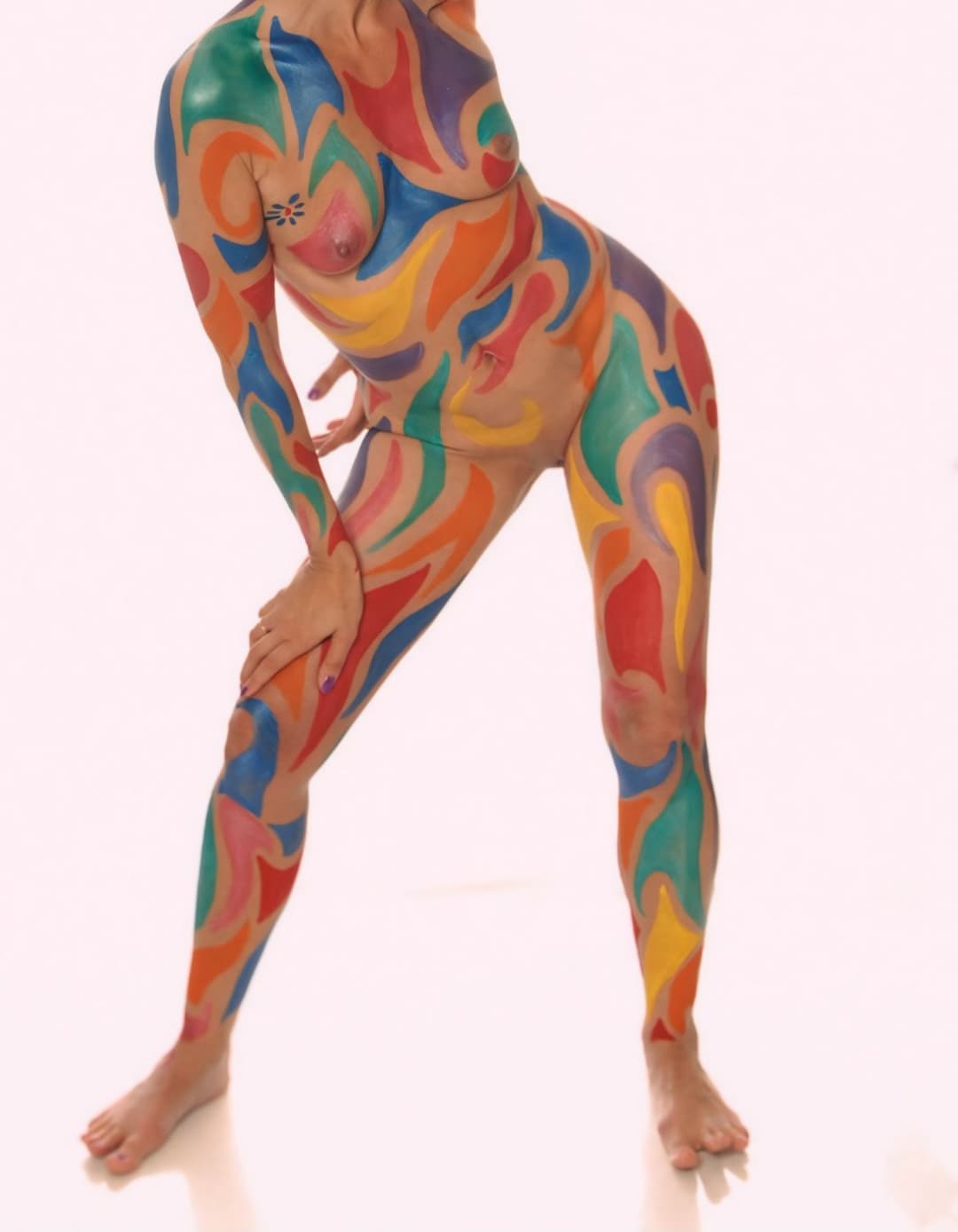 Desi Slut nude body paint shoot
