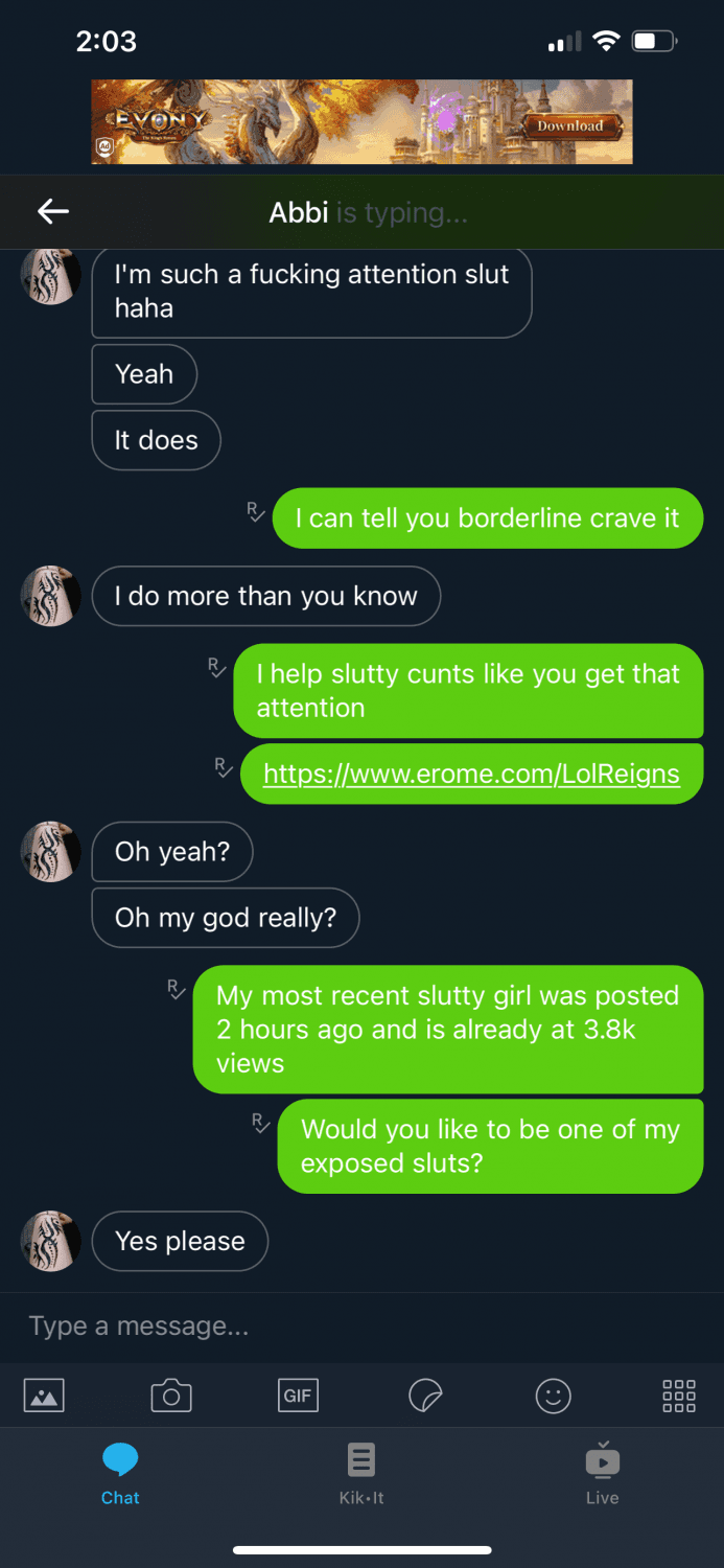 Kik Slut Katie wants attention