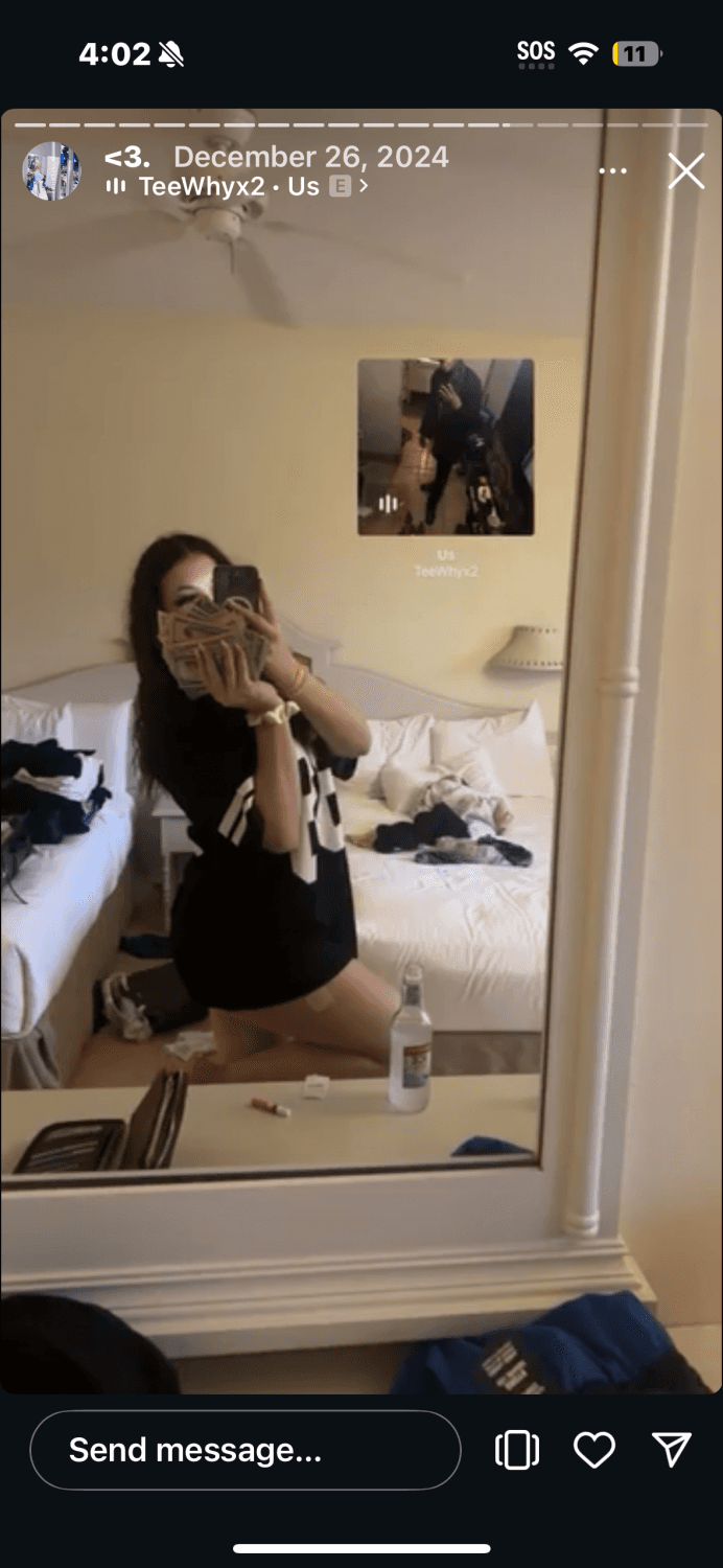 Must be proud of herself the way she posts herself