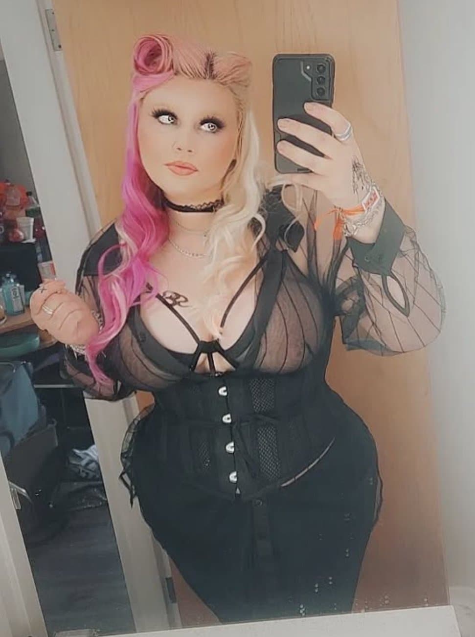 Goth slut Maud 29yo with very big boobs wants a cum shower. For same treatment my Kik in comments