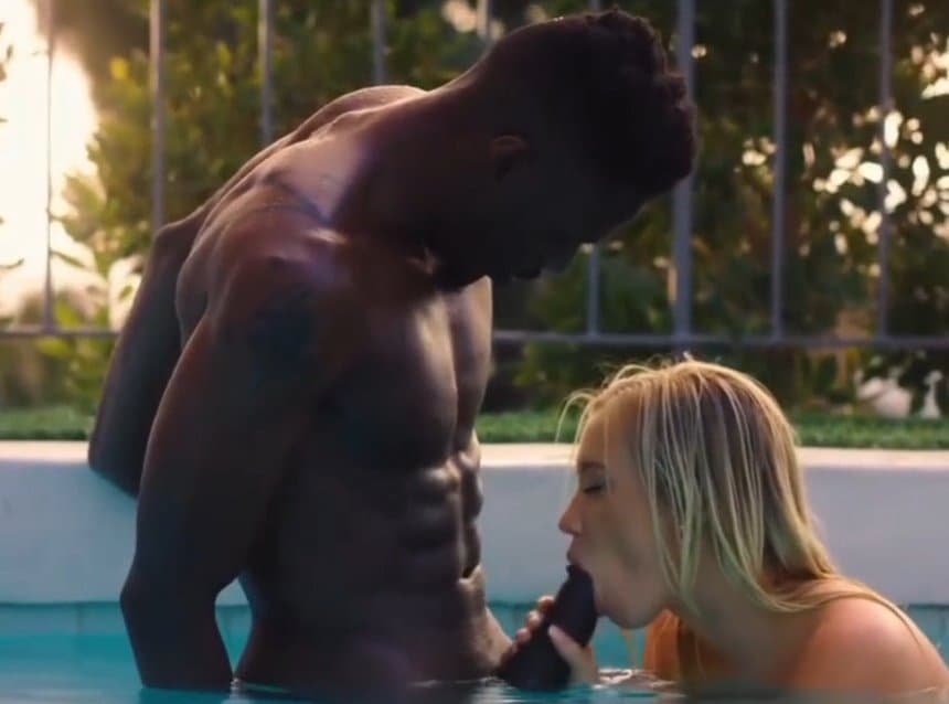 The moment Jason hardens his abdomen and keeps his cock straight while Bailey sucks it with passion