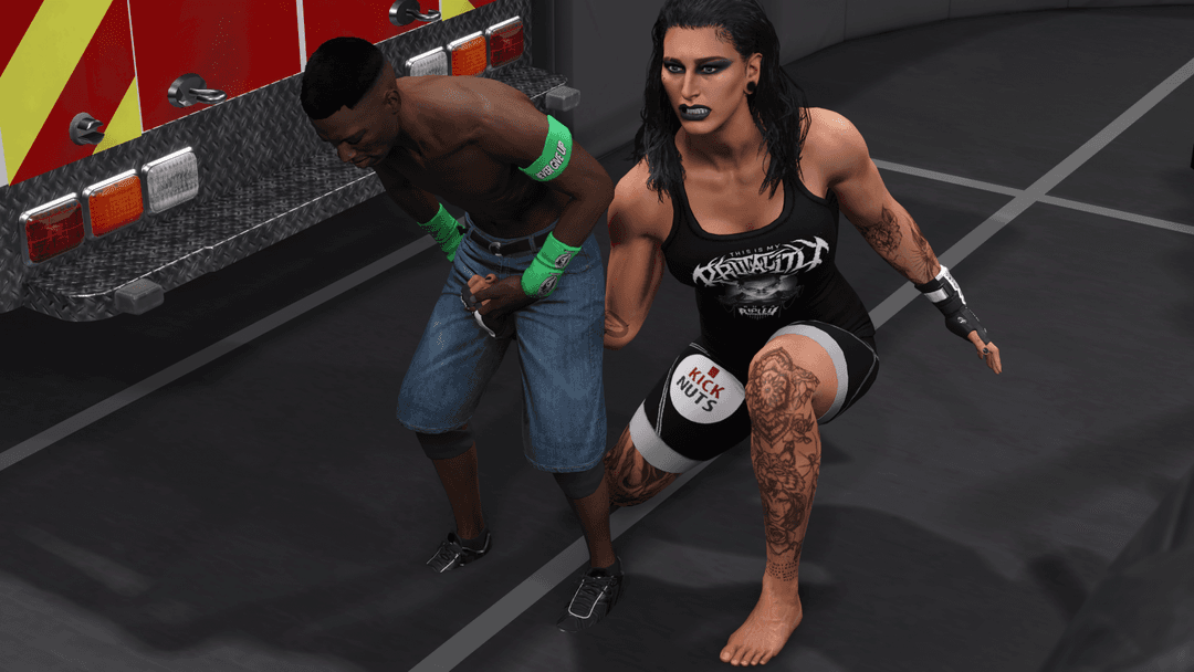 Giant Rhea Ripley Ballbusting