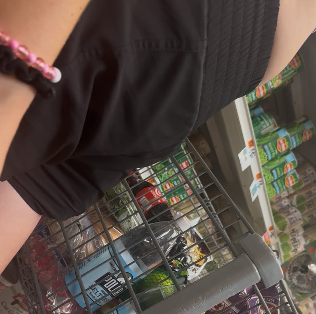 blonde irl wearing pink panties under her shorts