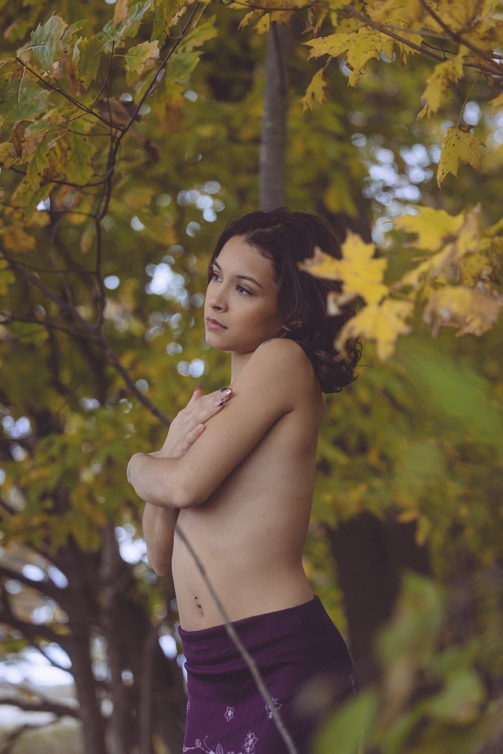 Sabrina Haze a.k.a. Chiyuki Haze from Michigan naked in the woods