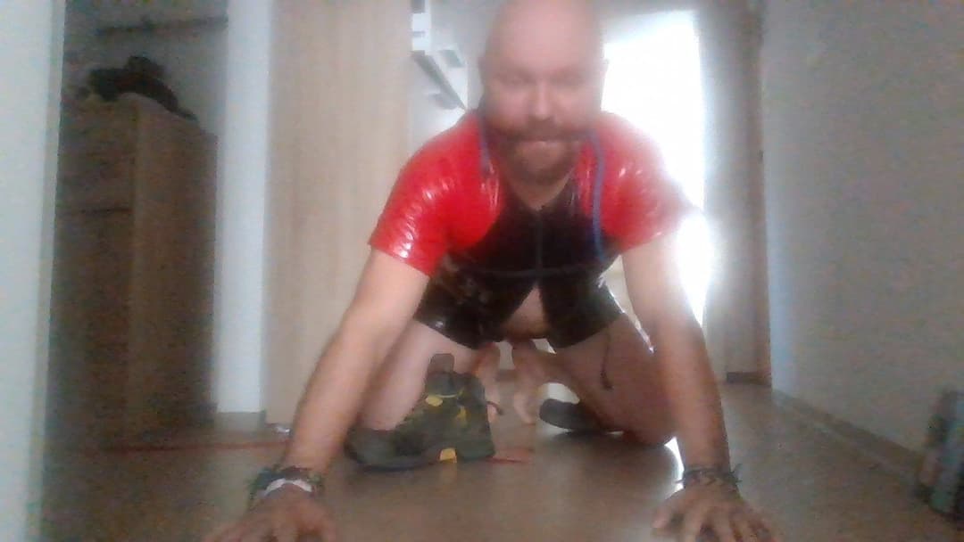 PigSlaveAndy in Latex Bondage