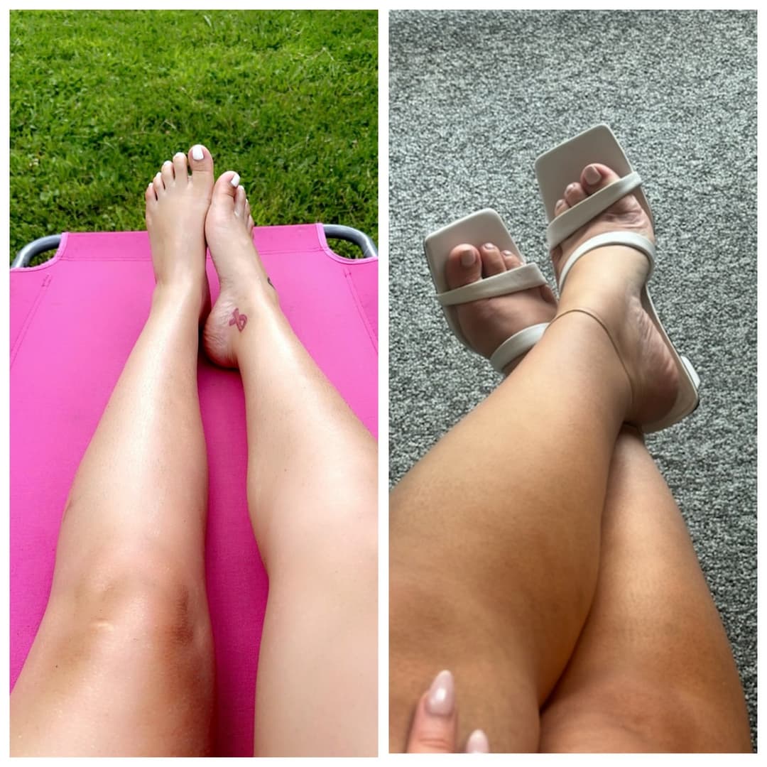 Tanning and white toes