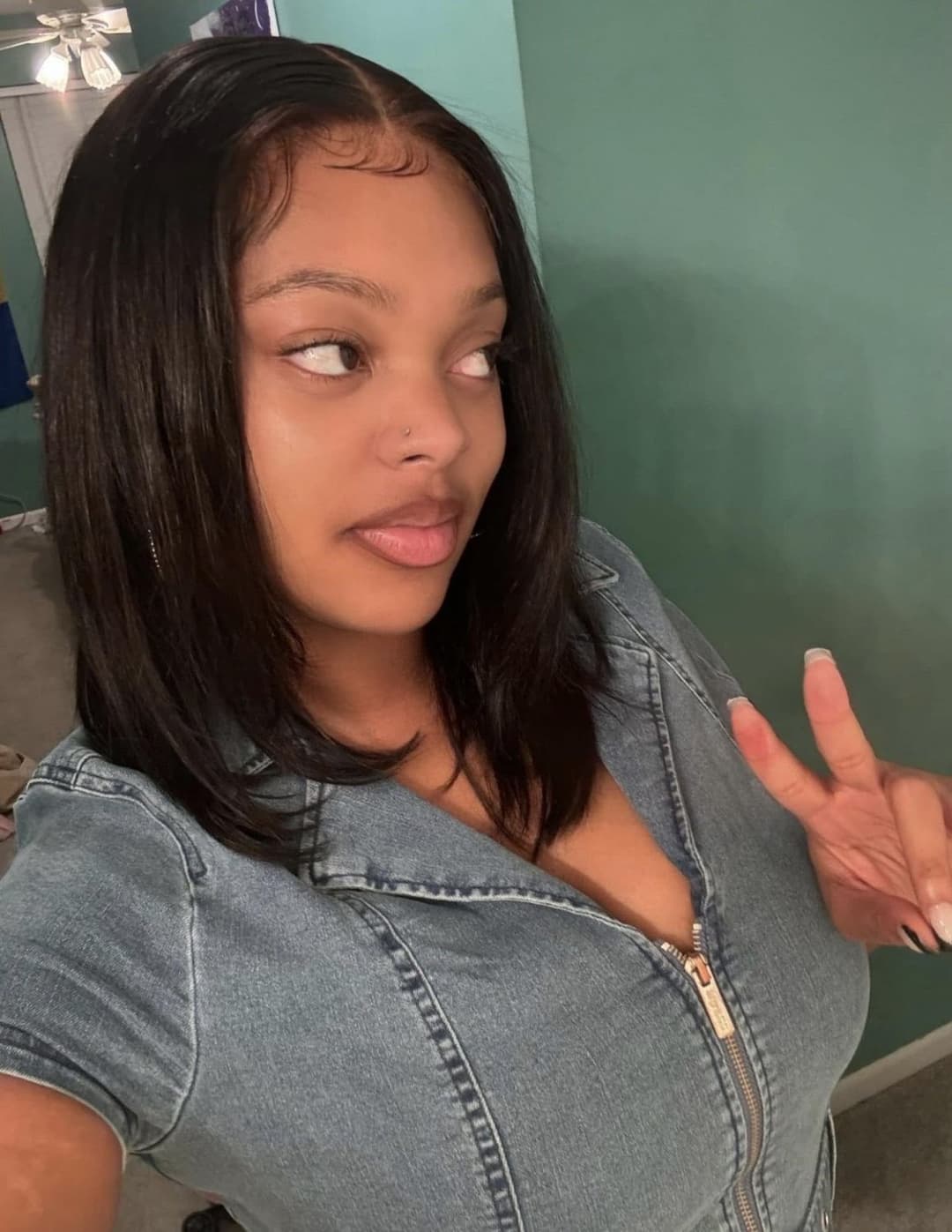 Juicy ebony teen with a fat creamy pussy