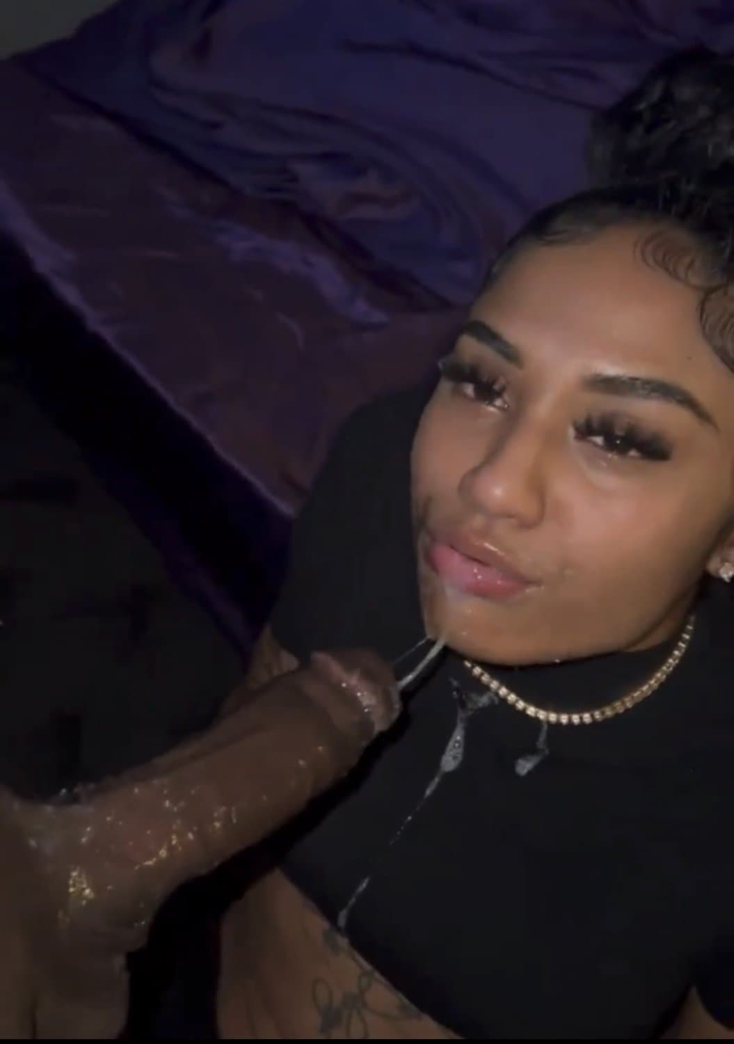 Redbone baddie gives the best sloppiest blowjob ever