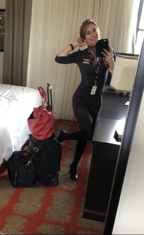 Hot MILF Flight Attendant Sexy Selfie
