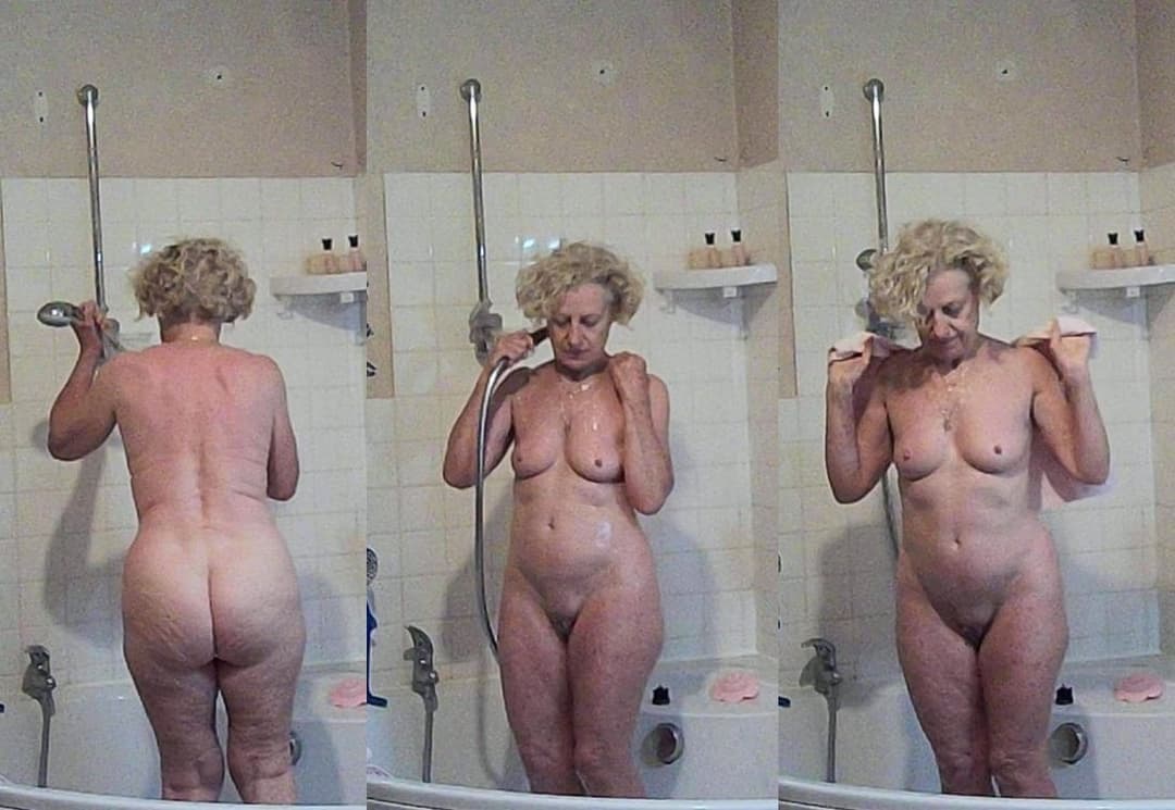 CHEATING GRANNY NURSE SOLANGE SHOWER BEFORE GOING HOME