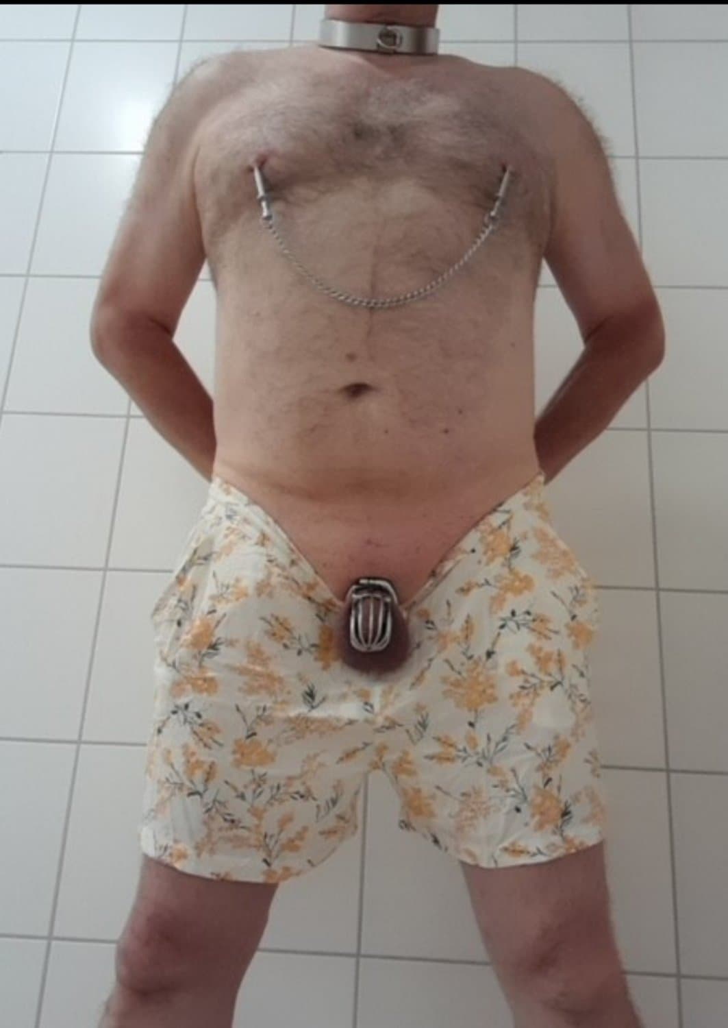 Submissive slave in chastity