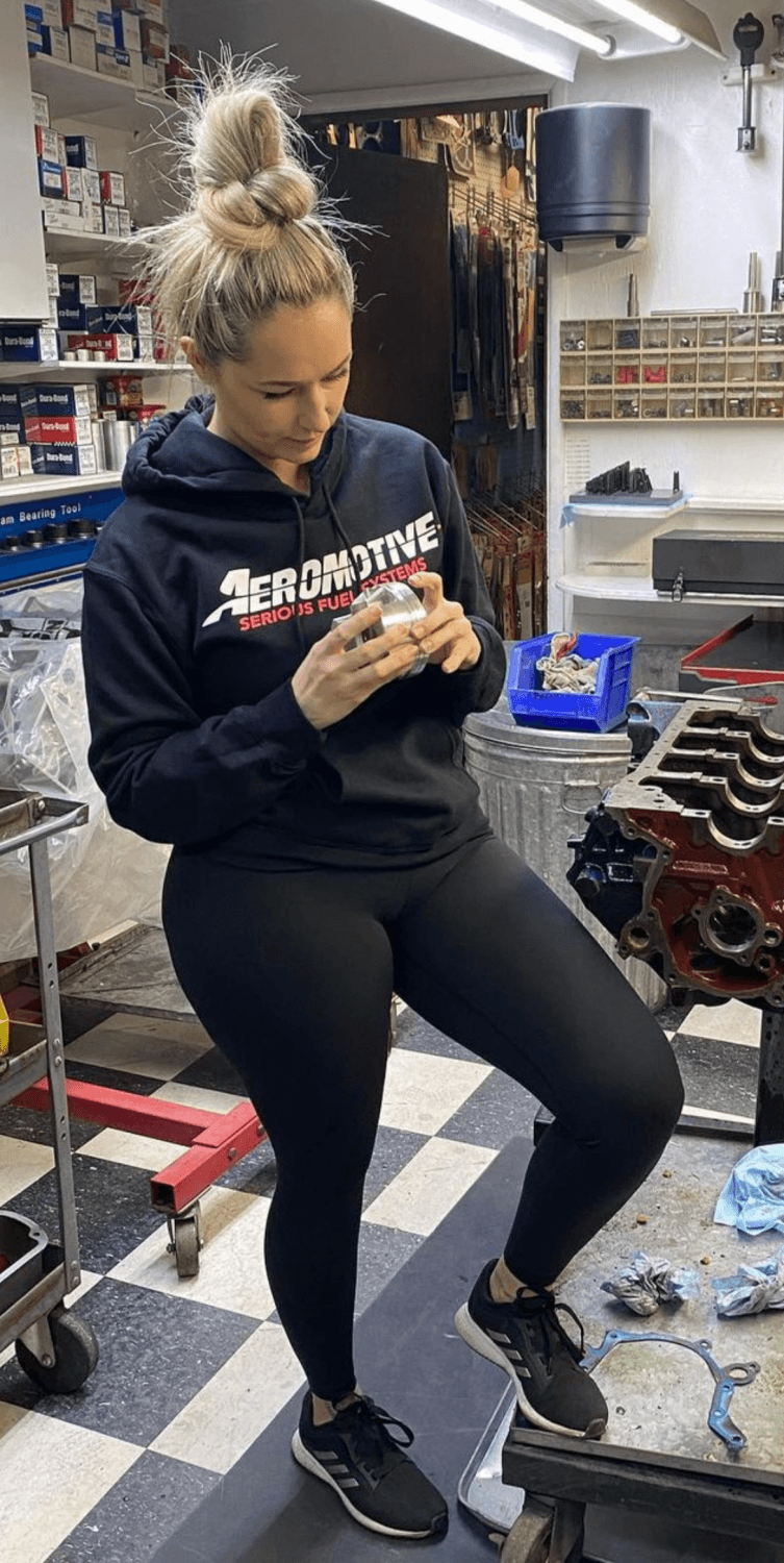 Beautiful thick blonde mechanic slut