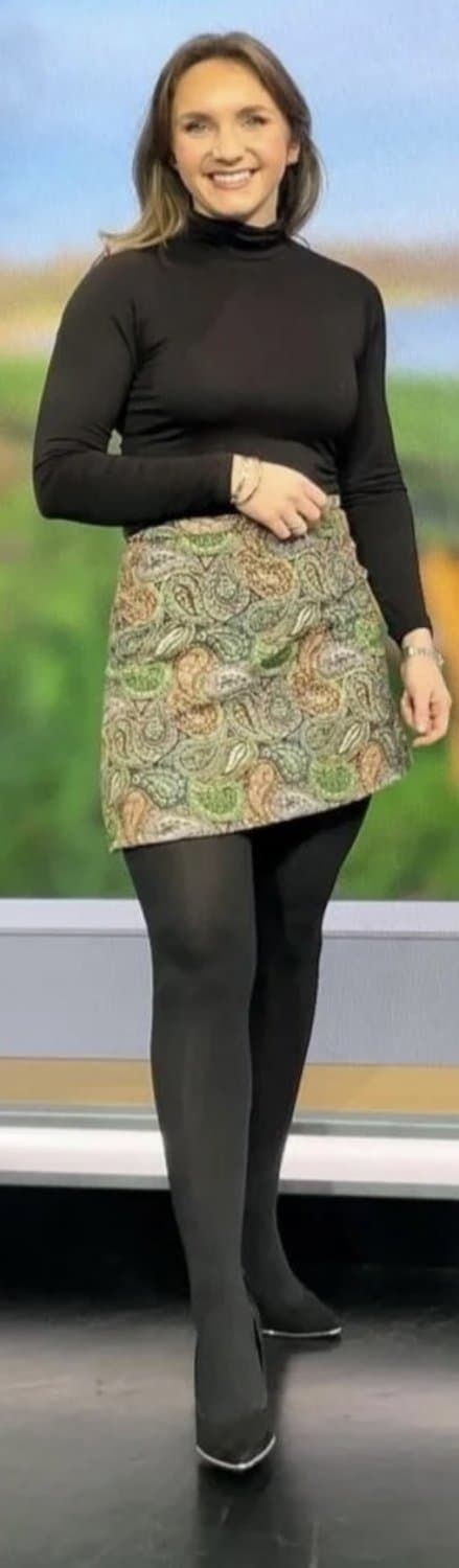 Abbie Dewhurst in black tights