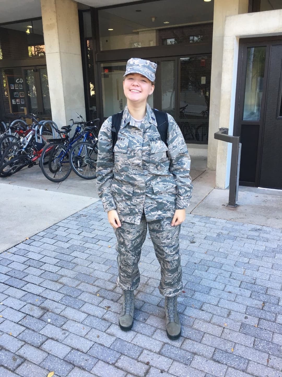 Click to view full size Air Force whore throating cock and getting slapped