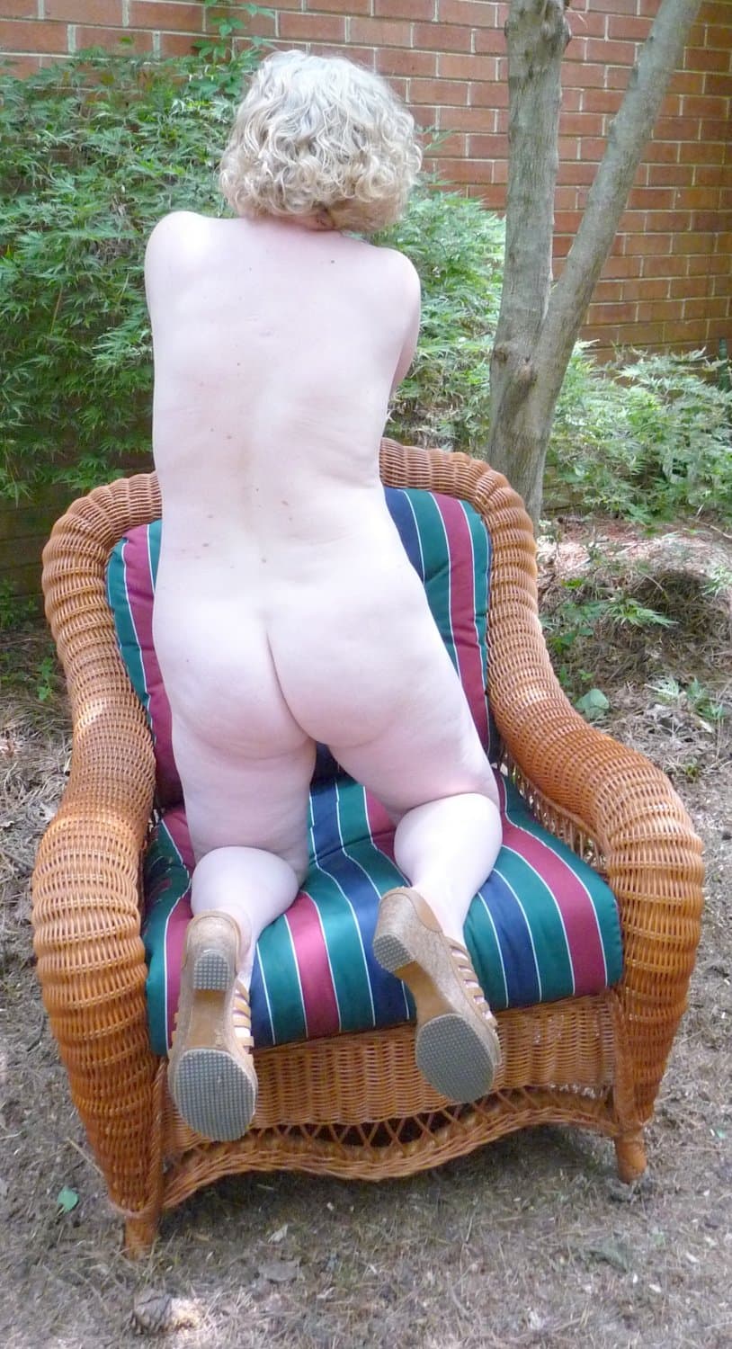 my wife naked outside