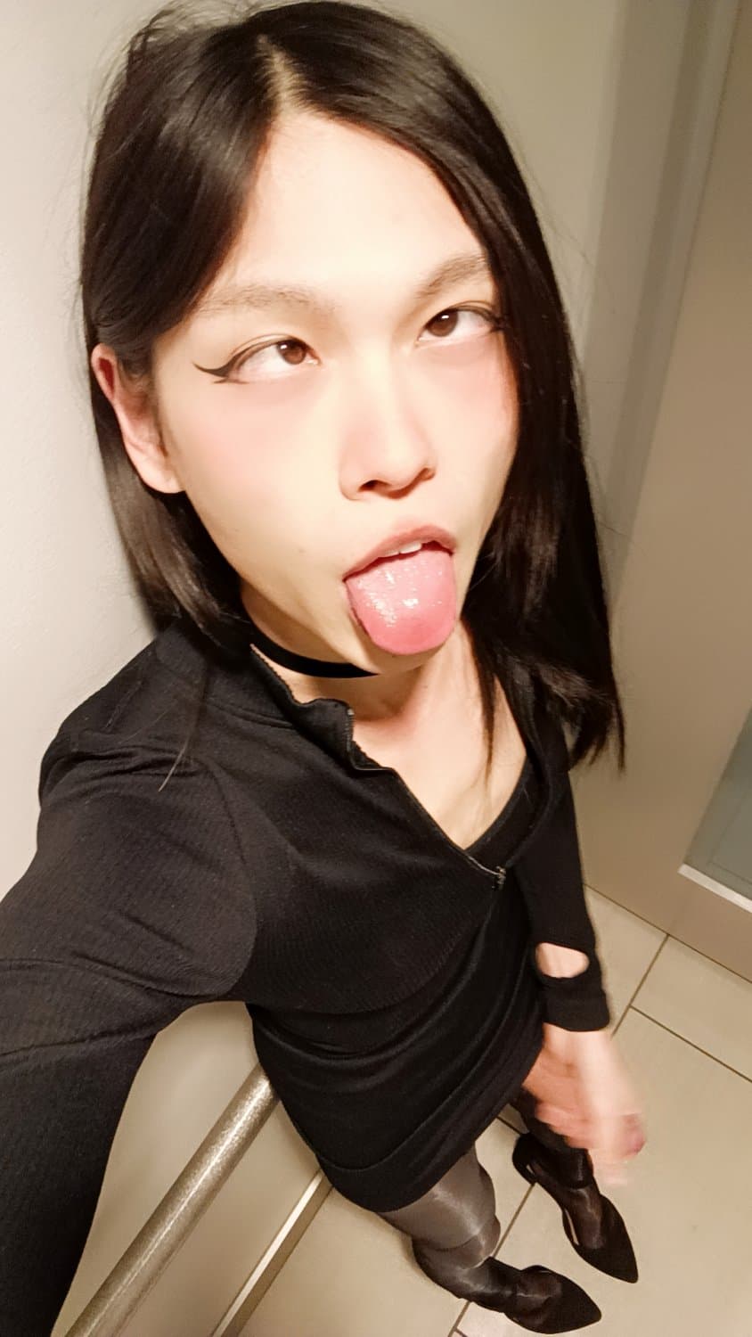 Femboy masturbating in school bathroom, wishing someone can fuck me into a drooling ahegao whore