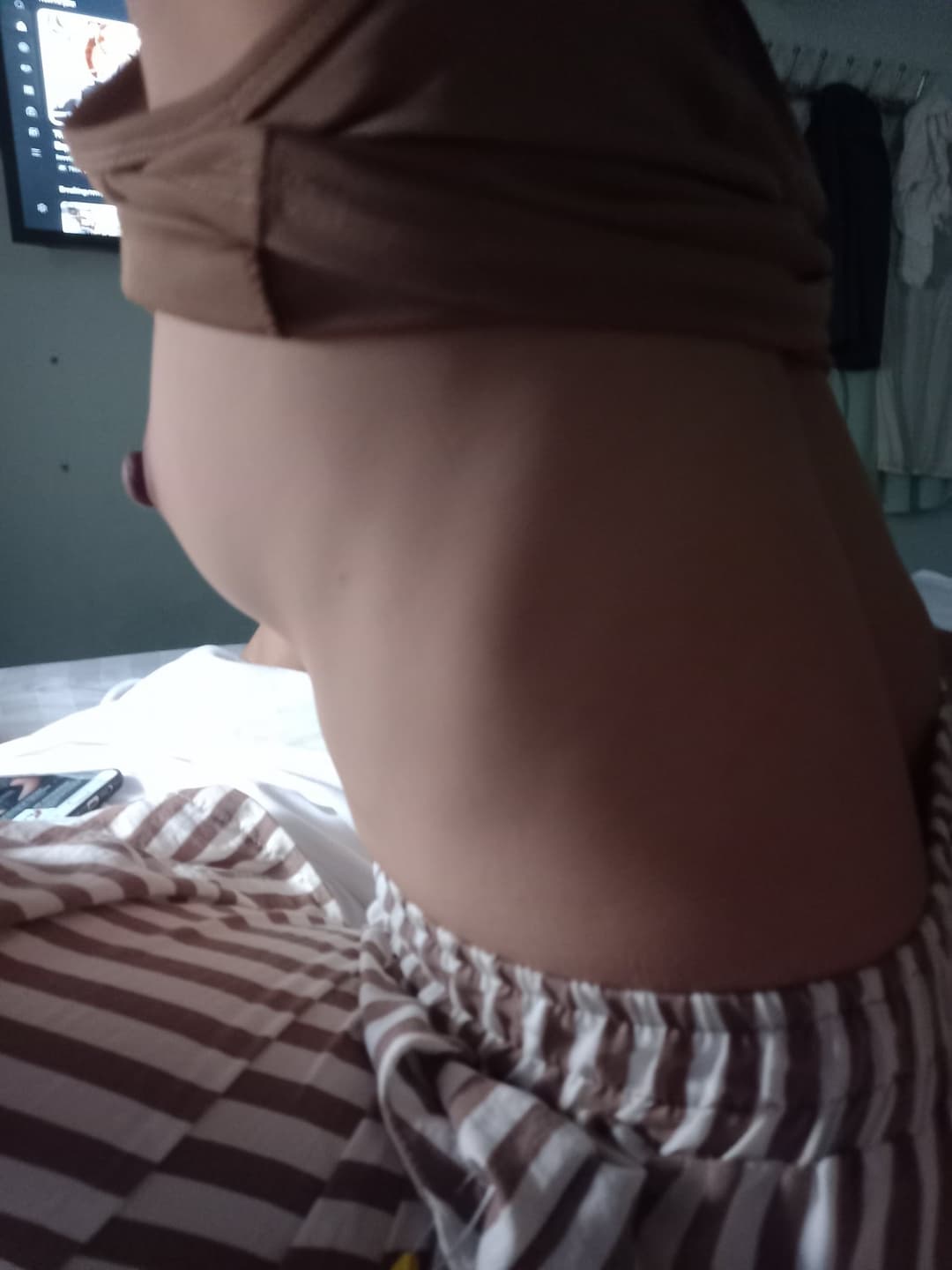 Left breast nipple B-cup 75, 43kg Asian girl