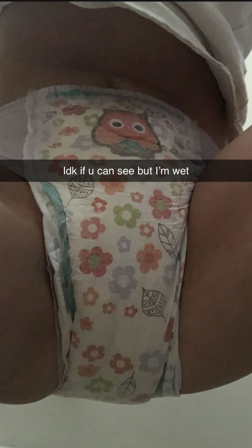 Hot blonde teen in diapers