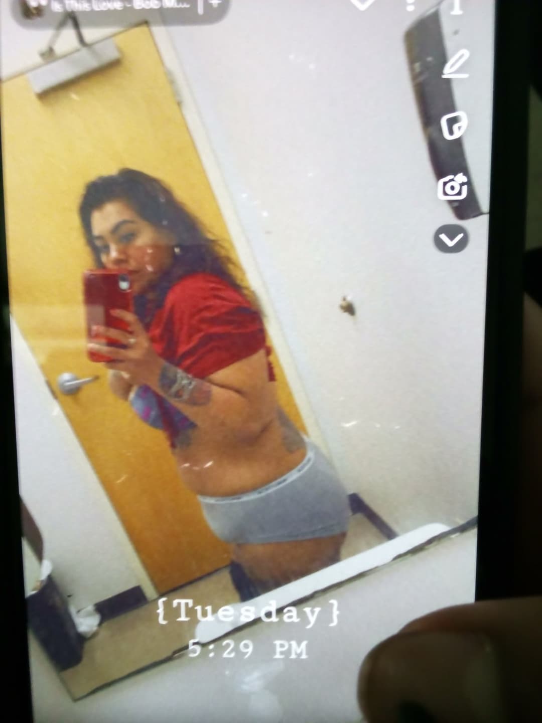 My mom in her bra and panties ?