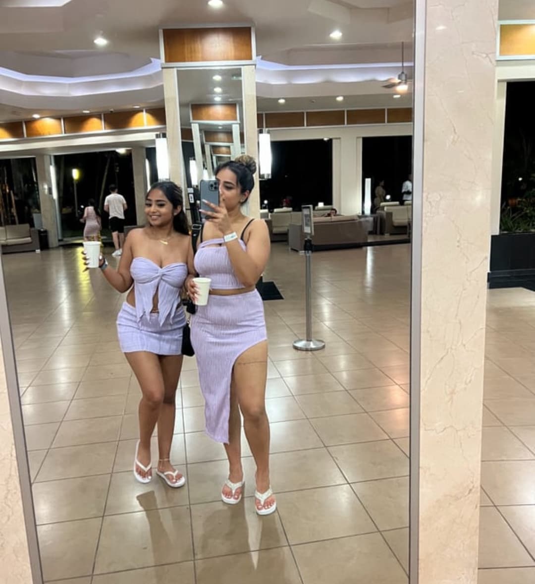 Big tits slutty sister duo